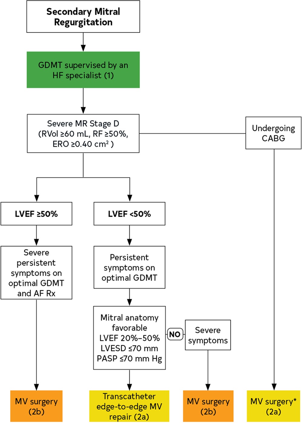 ACC/AHA 2020 Guidelines for Secondary Mitral Regurgitation